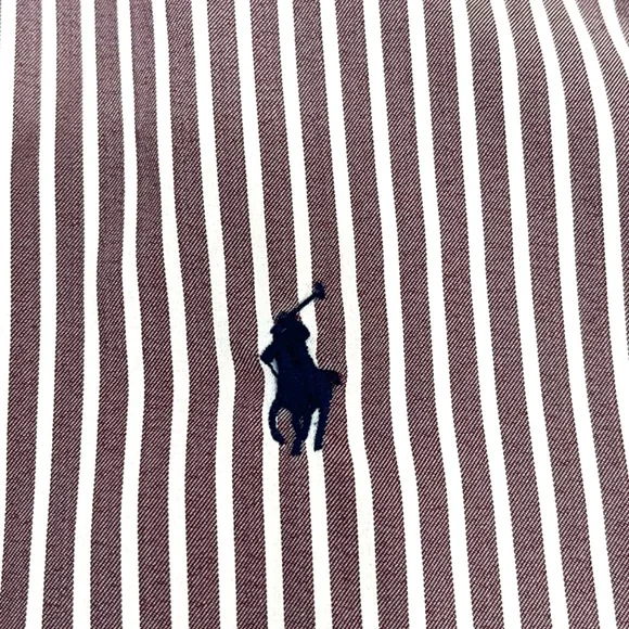 Ralph Lauren Slim Fit Performance Button Down | Size:Medium | Color: Burgundy - Picture 5 of 11